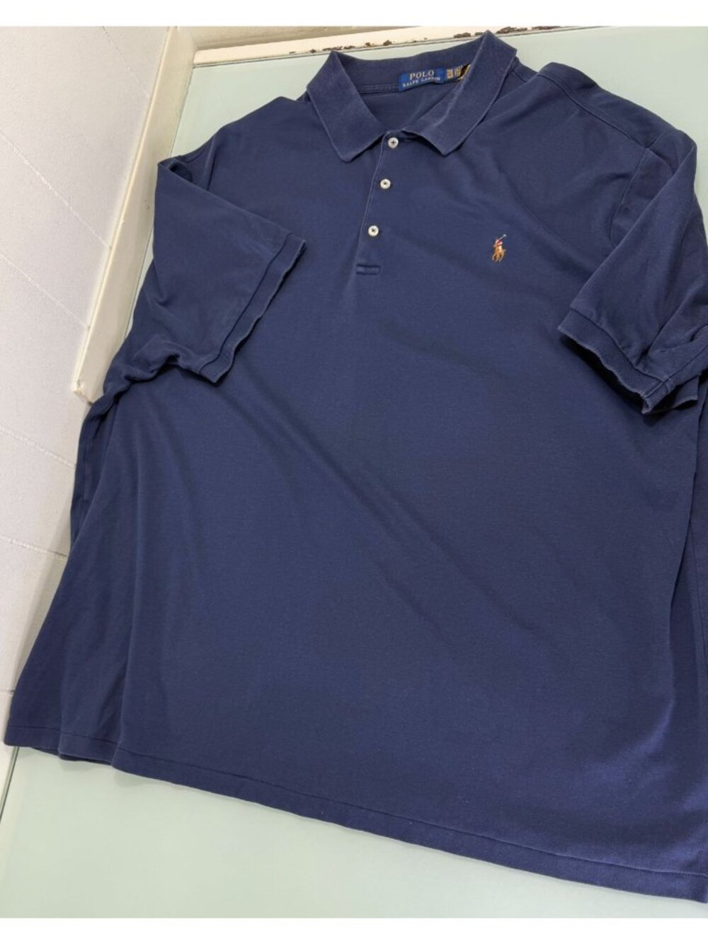 Polo Ralph Lauren Polo Shirt Mens 3XB Big Flesh Pony Navy Short Sleeve Preppy
